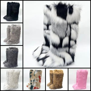 Women Faux Fur Fashion Mid-Calf Boots