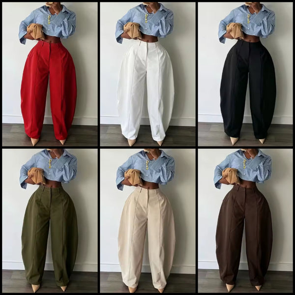 Women Fashion Color Loose Fit Pants