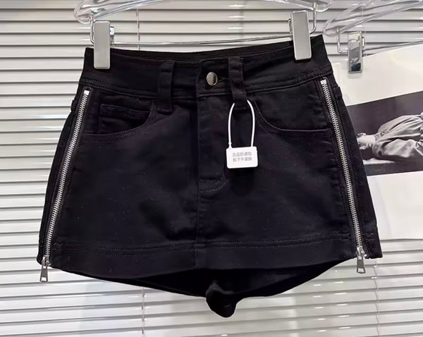 Women Sexy Fashion Side Zipper Denim Skirt