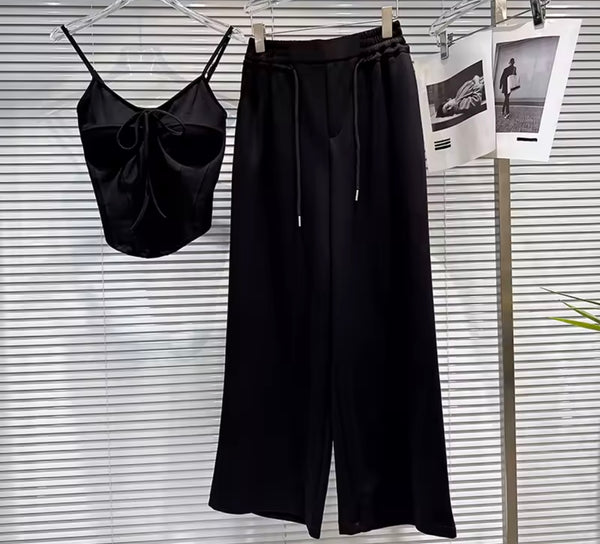 Women Fashion Sleeveless Tank Two Piece Pant Set