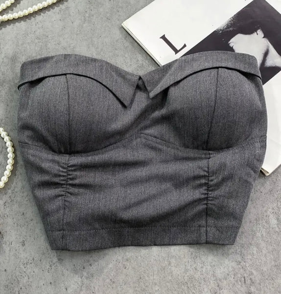 Women Sexy Fashion Strapless Crop Top