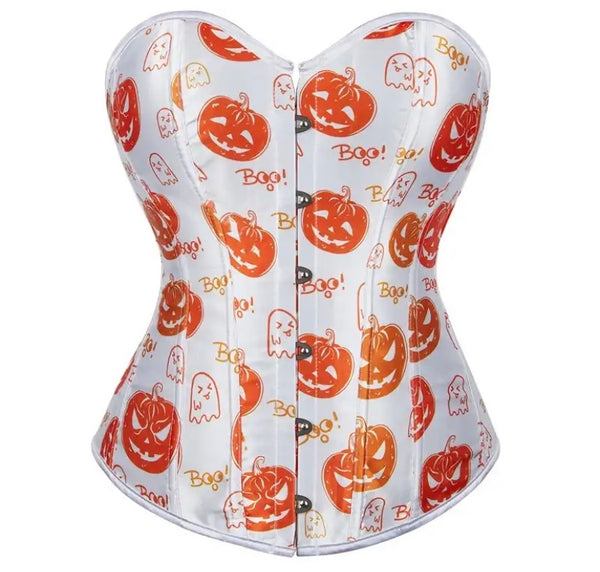 Women Strapless Halloween Print Fashion Corset Top