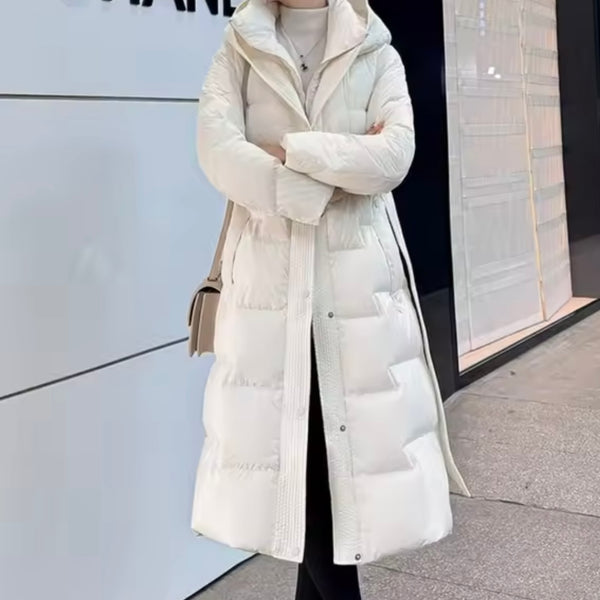 Women Fashion Hooded Puff Long Jacket