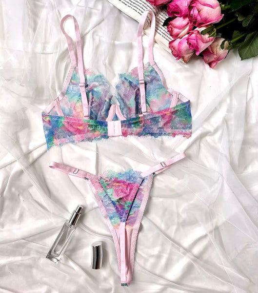 Women Sexy Colorful G-String Lingerie Set