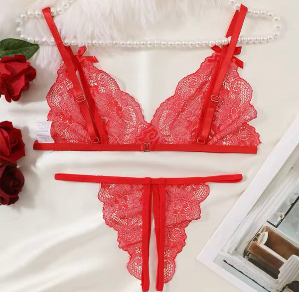 Women Sexy Color Lace G-String Lingerie