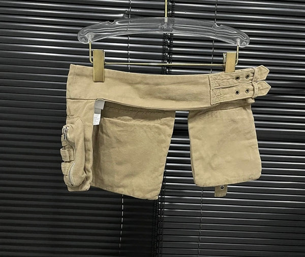 Women Fashion Cargo Buckled Skirt