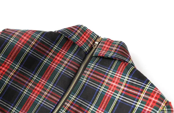 Women Sexy Fashion Plaid Blazer Dress