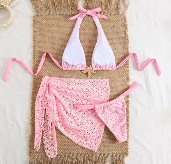 Women Sexy Starfish Halter Bikini Cover Up Set