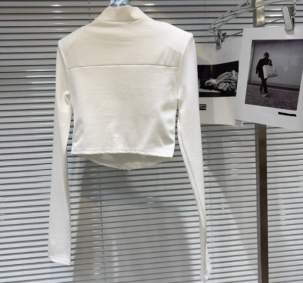 Women Buckled Fashion Full Sleeve Top