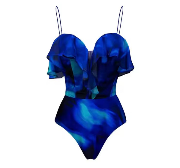 Women Sexy Colorful Ruffled Sweatsuit Cover Up Set