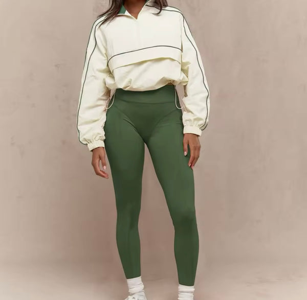 Women Striped Full Sleeve Two Piece Stretch Pant Set