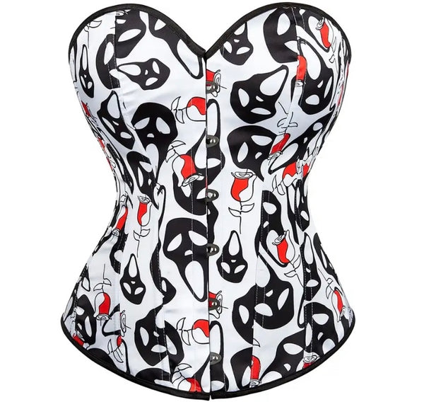 Women Strapless Halloween Print Fashion Corset Top