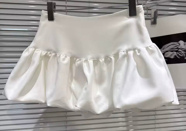 Women Sleeveless Tie Two Piece Puffy Skirt Set