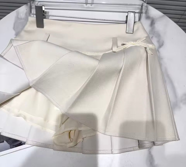 Women Sexy Fashion Color Pleated Short Skirt