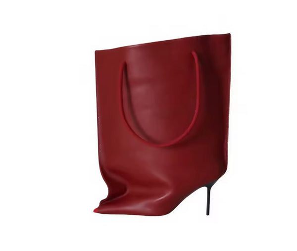 Women Color Fashion Faux Leather Bag Boots