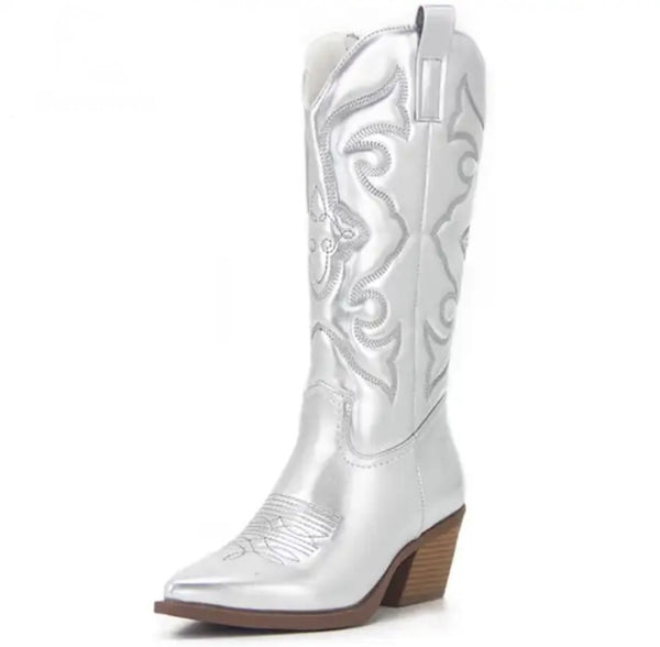 Women Fashion Color Western Boots