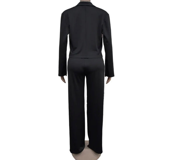 Women Fashion Floral Patchwork Two Piece Tracksuit Pant Set