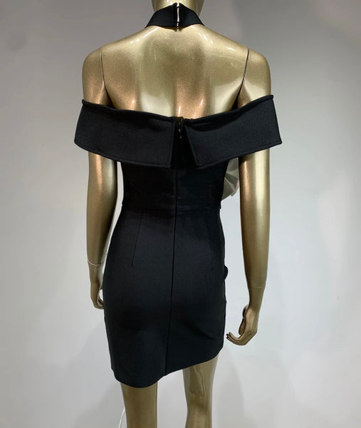 Women Sexy Black Off The Shoulder 3D Floral Print Dress