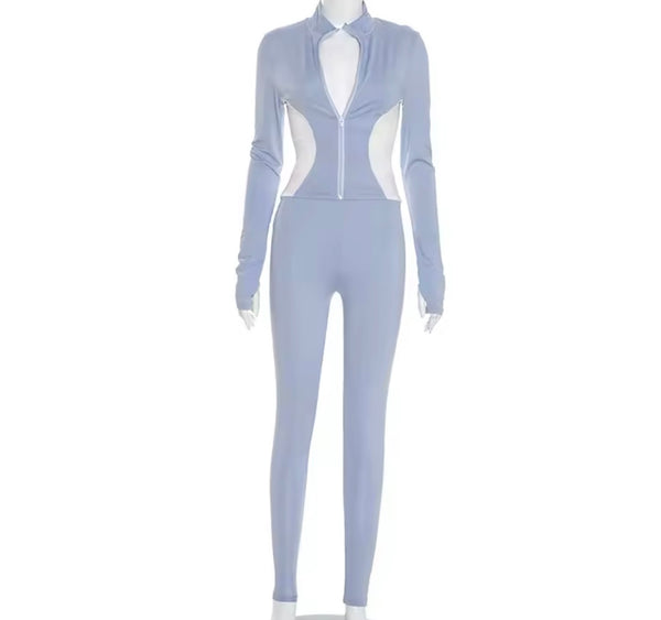 Women Zip Up Full Sleeve Fashion Tracksuit Two Piece Pant Set