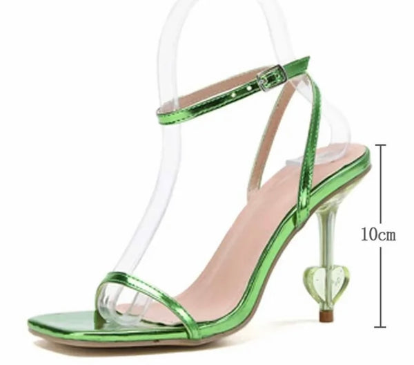 Women Fashion Heart High Heel Ankle Strap Sandals