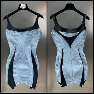 Women Sexy Fashion Sleeveless Denim Dress