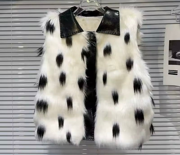 Women Fashion Faux Fur Sleeveless Vest Jacket