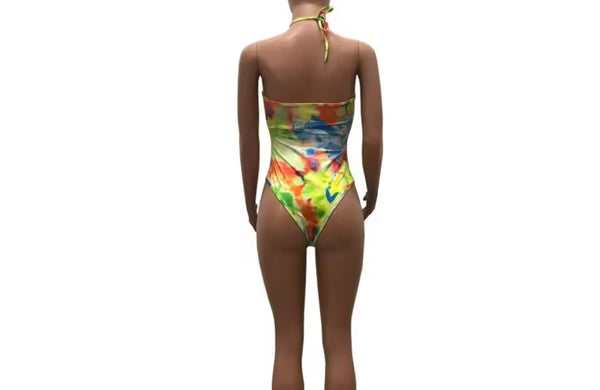 Women Sexy Multicolored Halter Swimsuit
