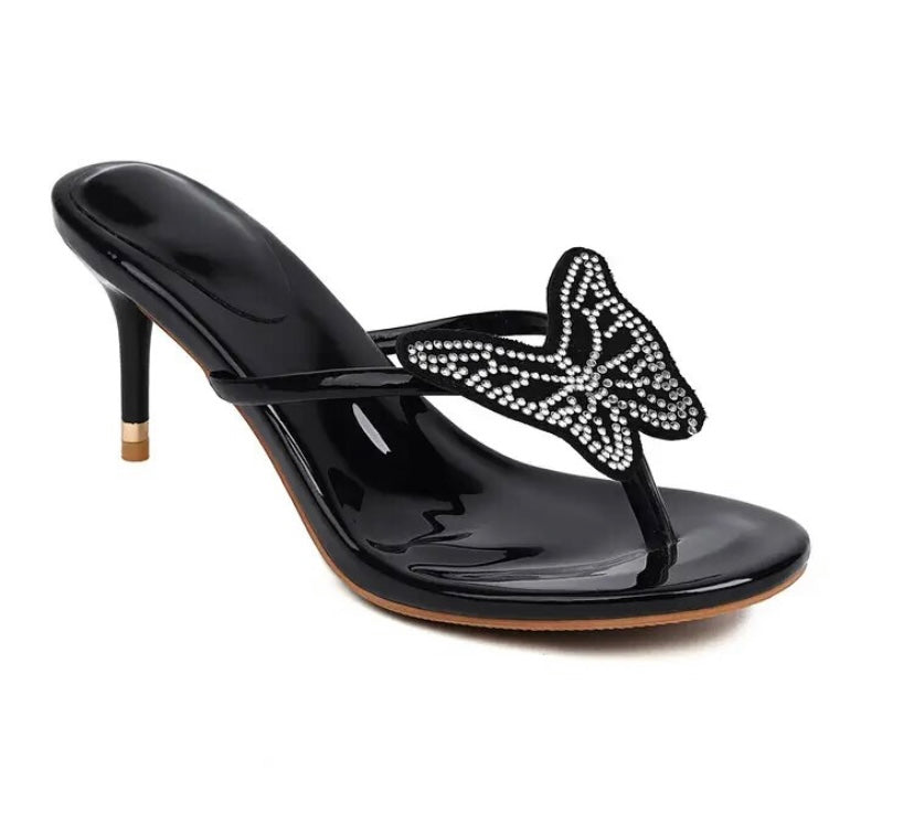 Women Fashion Open Toe Slide On Butterfly Sandals