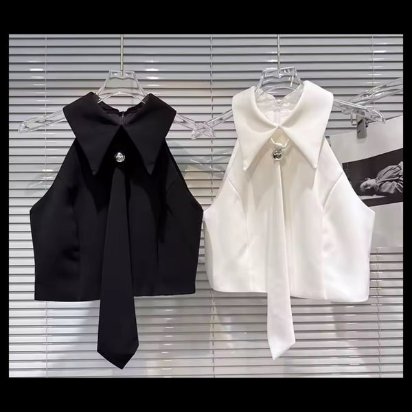 Women Sleeveless Tie Fashion Top