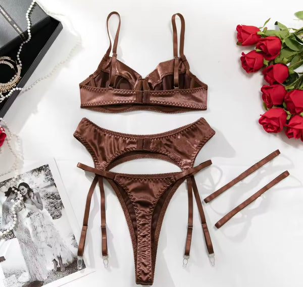 Women Sexy Satin Lingerie Set
