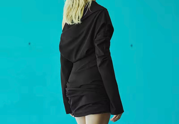 Women Sexy Off The Shoulder Ruched Full Sleeve Dress