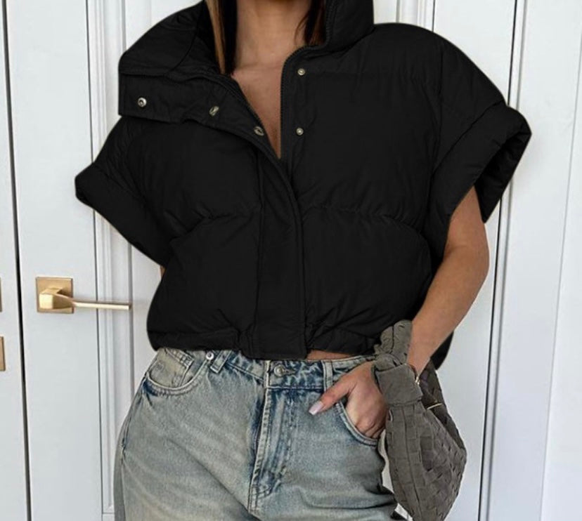 Women Color Fashion Sleeveless Puff Vest
