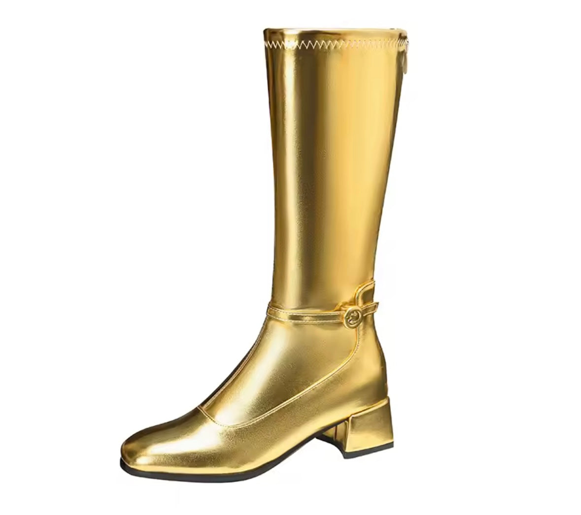 Women Fashion PU Knee High Flat Boots