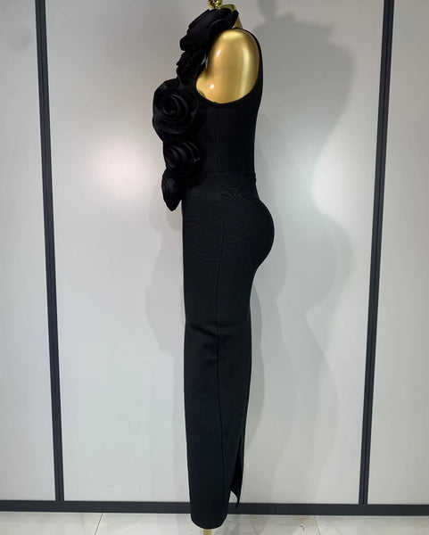 Women Sexy Sleeveless 3D Floral Bandage Maxi Dress