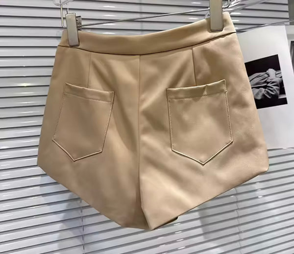 Women Fashion Khaki Pocket Shorts