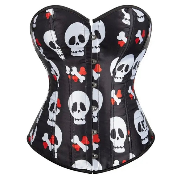 Women Strapless Halloween Print Fashion Corset Top