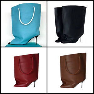 Women Color Fashion Faux Leather Bag Boots