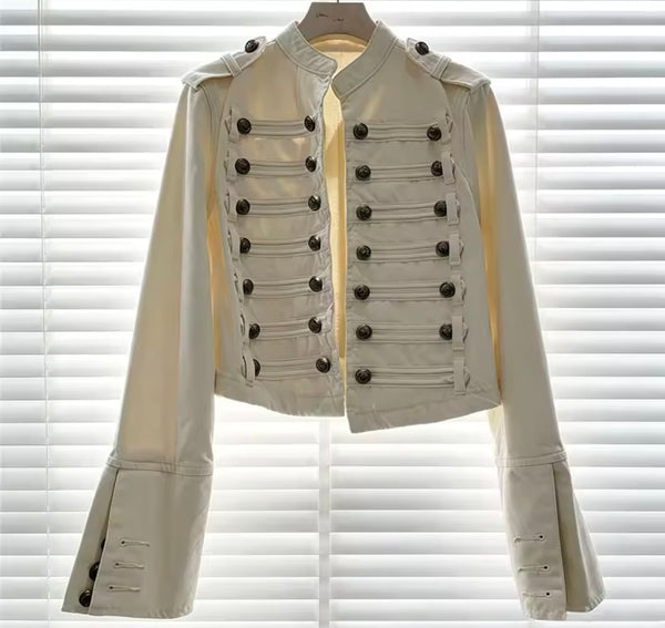 Women Color Fashion Button Jacket