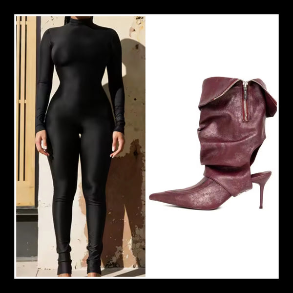 Women Turtleneck Full Sleeve Fashion Jumpsuit