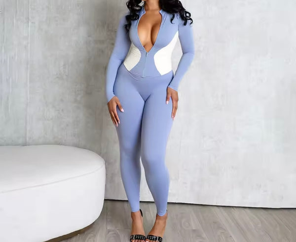 Women Zip Up Full Sleeve Fashion Tracksuit Two Piece Pant Set