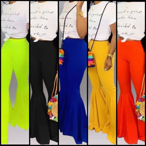 Women Color Fashion Wide Leg Pants