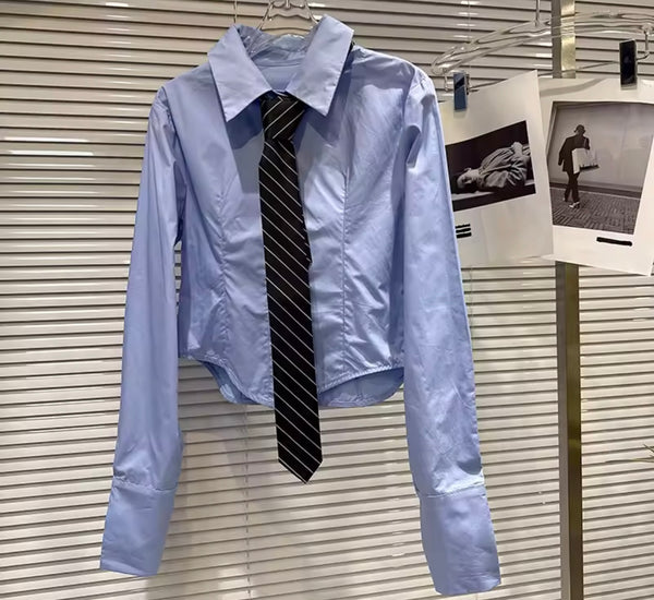 Women Fashion Tie Button Up Knitted Three Piece Skirt Set