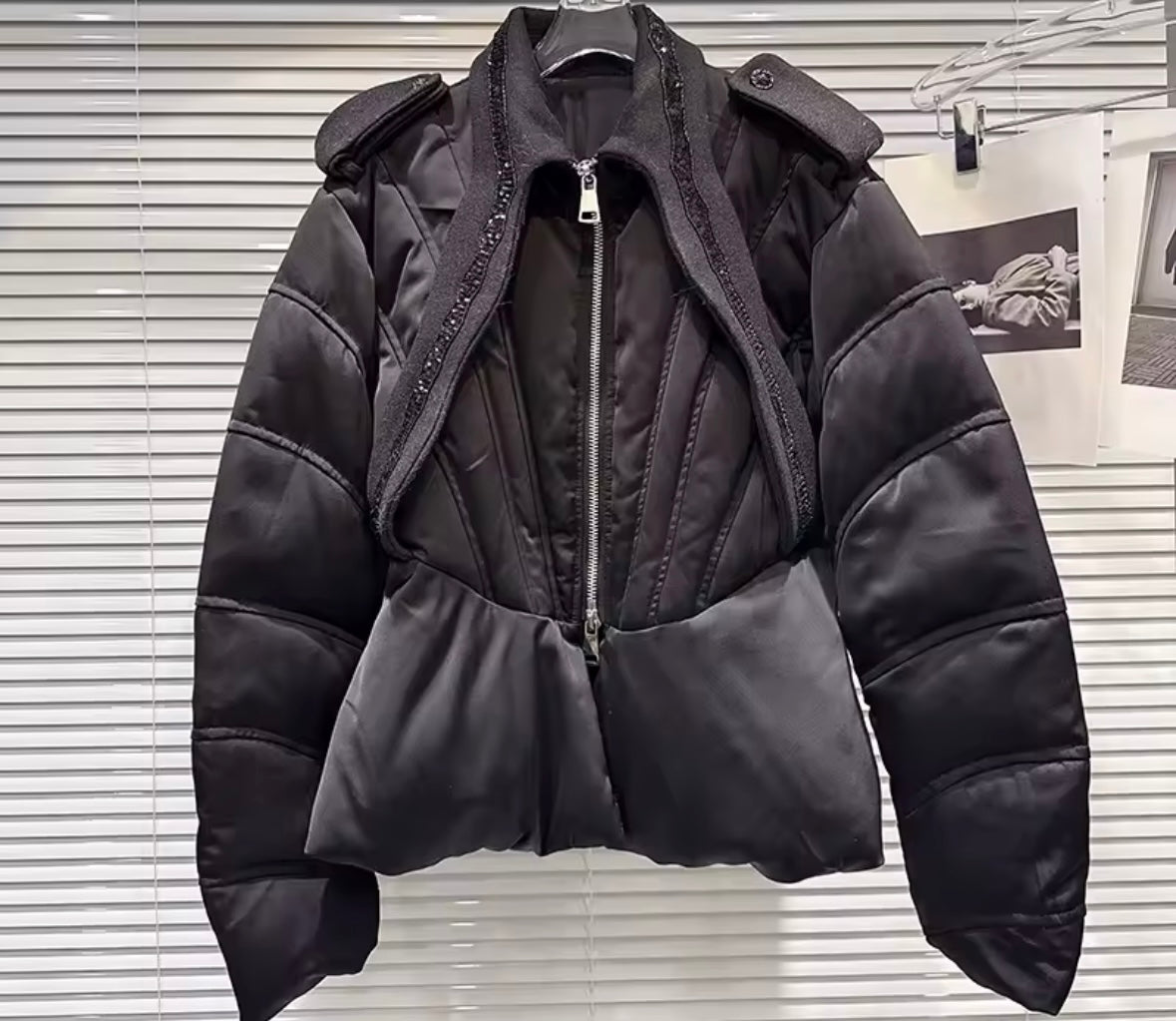 Women Fashion Zip Up Puff Warm Jacket