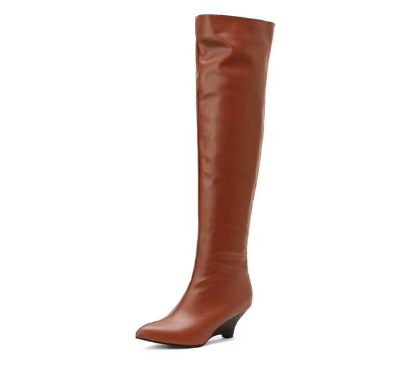 Women Color Fashion Over The Knee Wedge Boots