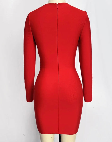 Women Sexy Full Sleeve Bling Patchwork Dress