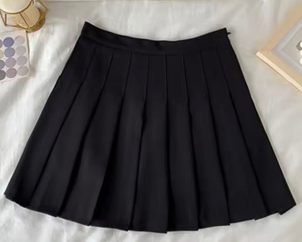 Women Sexy Fashion Color Pleated Skirt