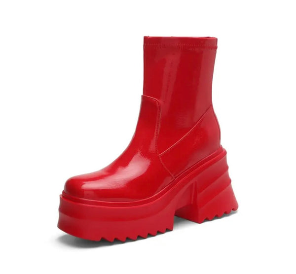Women Fashion Ankle/Mid/Knee High Patent Leather Boots