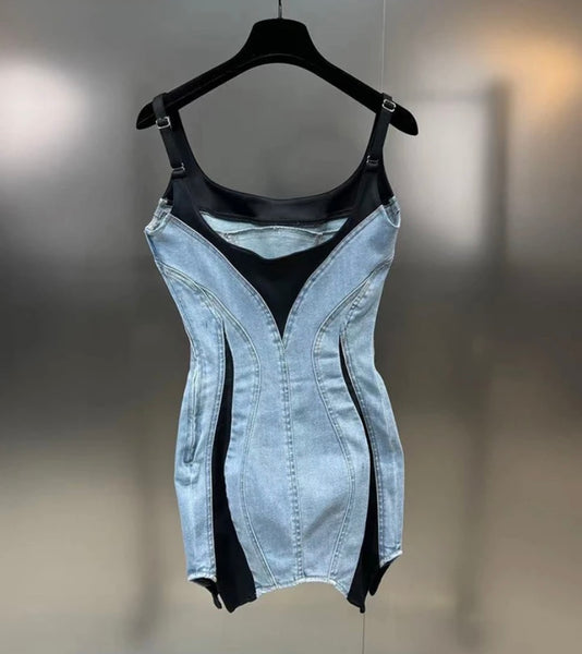 Women Sexy Fashion Sleeveless Denim Dress