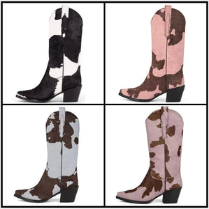 Women Fashion Animal Print Western Boots