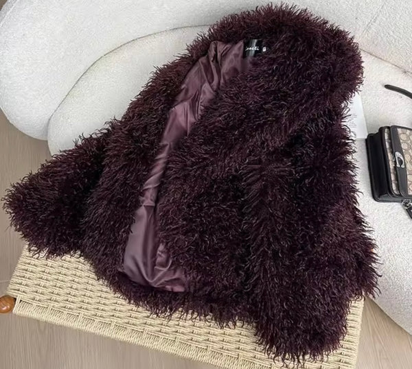 Women Fashion Hooded Faux Fur Warm Jacket
